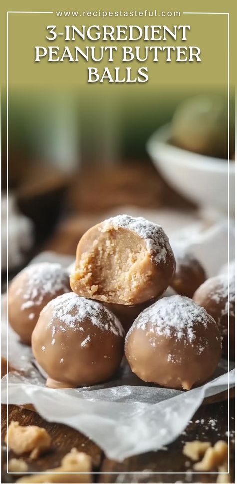 These 3-Ingredient Peanut Butter Balls with cream cheese are simple yet indulgent. The combination of creamy peanut butter and tangy cream cheese, combined with powdered sugar, creates a sweet, smooth treat that’s hard to resist. With minimal effort and a short chilling time, these peanut butter balls are perfect for when you need a quick, delicious dessert or snack. They’re rich, creamy, and utterly satisfying – a must-try for peanut butter lovers! Sugar Free Candy Recipes, Peanut Butter Cheesecake Balls, Peanut Butter Powder Recipes, Dessert Cheese Ball, Holiday Treats Recipes, Cream Cheese Ball, Peanut Butter Balls Recipe, Homemade Cookbook, Cream Cheese Desserts