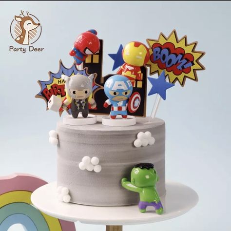 Mini Avengers, Marvel Birthday Cake, Avengers Birthday Party Decorations, Heroes Party, Lego Birthday Cake, Thor Odinson, Cake Mini, Avenger Birthday Party, Superhero Cake