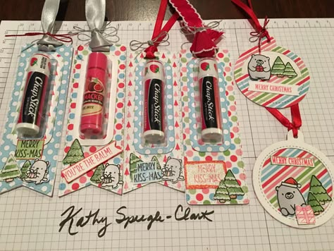 Lip Balm Packaging, Lip Balm Gift, Eos Lip Balm, Christmas Giveaways, Lip Smackers, Flavored Lip Balm, Lip Balm Holder, Mft Cards, Christmas Paper Crafts