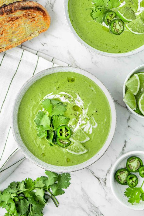 Creamy Vegan Zucchini Soup Zucchini Soup Vegan, Vegan Zucchini Soup, Creamy Zucchini Soup, Butternut Squash Recipes Roasted, Creamy Zucchini, Avocado Soup, Cut Butternut Squash, Zucchini Soup, Vegan Zucchini