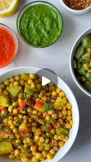 Jessica and Wasim | Easy-To-Follow Afghan Recipes on Instagram: "Our family loves having potluck style picnics at the lake all summer long, and our go to dish is Shor Nakhod. A popular Afghan chickpea and potato salad dish that is fiery, tangy, and always a hit!  Follow @halfghankitchen for more easy and delicious Afghan Recipes!  Ingredients: 1 lb Chickpeas 5 Russet Potatoes  3 tbsp Cornstarch (with 6 tbsp water) 1/2 Lemon (juiced) Apple Cider Vinegar 2 tsp Turmeric  Salt (to taste) Red Pepper Flakes  Green Chutney: 2 bunches Cilantro  1/4 cup Walnuts 1/2 cup White Vinegar 1 tsp Garlic (minced) 1 tsp Ginger Paste 1 tsp Salt  Red Chutney: 2 Red Bell Peppers 3 Chili Peppers  1 tsp Garlic (minced) 1/4 cup White Vinegar 1/8 cup Sugar  Instructions: 1. Soak chickpeas for 8+ hours and boil in 6 Walnut Chutney Recipe, Choko Chutney Recipe, Shor Nakhod Recipe, Afghan Chutney, Indian Onion Chutney, Tomato Coconut Chutney, Andhra Chutney Recipes, Afghan Food Recipes, Green Chutney