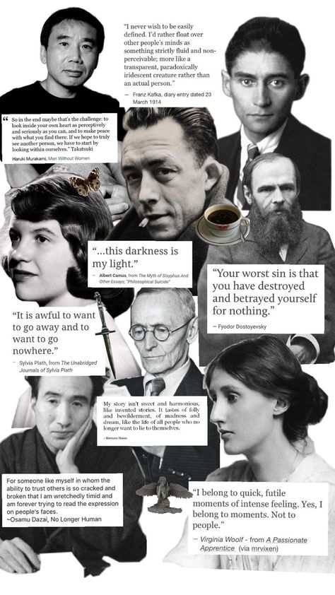 #harukimurakami #franzkafka #albertcamus #sylviaplath #fedordostoevsky #virginiawoolf #hermanhesse #osamudazai Helpful Hacks, Understand Me, Literature Humor, Poetic Quote, Philosophy Books, Literature Quotes, Sylvia Plath, Literature Books, Albert Camus