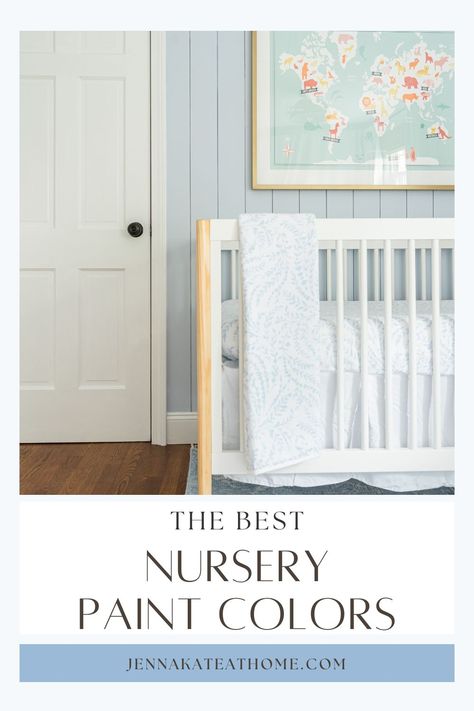 Create a calming and serene space for your new baby with these best paint colors to choose for a nursery. See what's trending for baby girl, boy, and gender neutral rooms. Best Nursery Paint Colors, Baby Blue Paint, Blue Bedroom Paint, Nursery Paint, Light Blue Nursery, Light Blue Paint Colors, Nursery Paint Colors, Blue Nursery Boy, Light Blue Paints