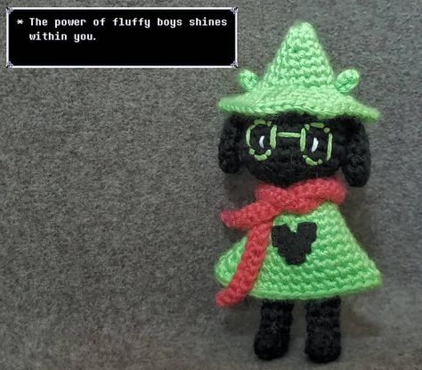 Ralsei amigurumi from Deltarune Chapter 1!   #Undertale #crochet Undertale Sweater, Undertale Crochet, Crochet Dolls, Cool Patterns, Craft Inspiration, Cute Crochet, Crochet Crafts, Knit Crochet, Crochet Hats