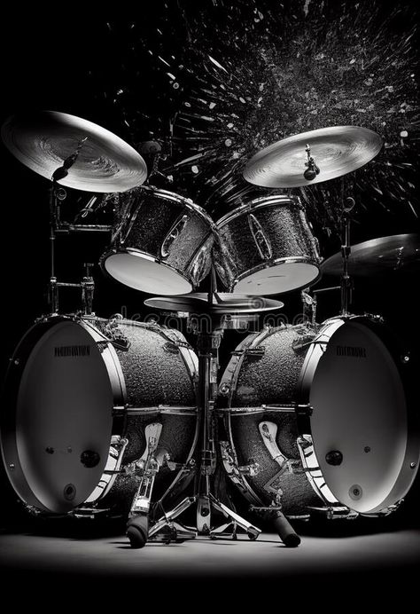 Drum set isolated on white background. AI Generated royalty free stock images Drum Set Wallpaper, Drum Photoshoot, Drums Background, Drummer Art, Drum Rudiments, Drums Wallpaper, Drum Beats, Bongo Drums, Music Instruments Guitar