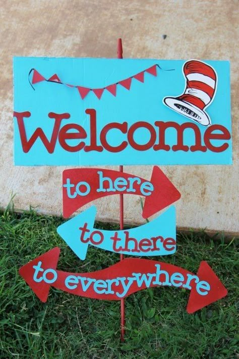 Dr. Seuss Welcome sign. Birthday Party ...