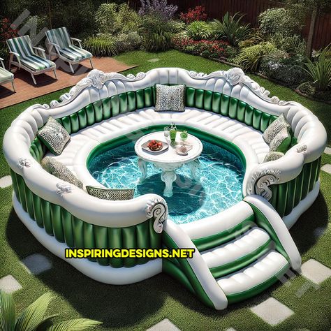 Imagine lounging on your patio, the sun shining brightly, and you’re sitting on a giant, inflatable sofa shaped pool. Yes, you read that right – a sofa shaped pool. This isn’t just any pool; it’s a plush, couch shaped pool that brings the ultimate in comfort and style to your backyard oasis. Visualize this: a … Inflatable Pool Ideas Backyard, Pool Bar Design, Giant Sofa, Crazy Pool, Cabin Getaway, Billionaire Mindset, Couches Living, Plush Couch, House Shopping