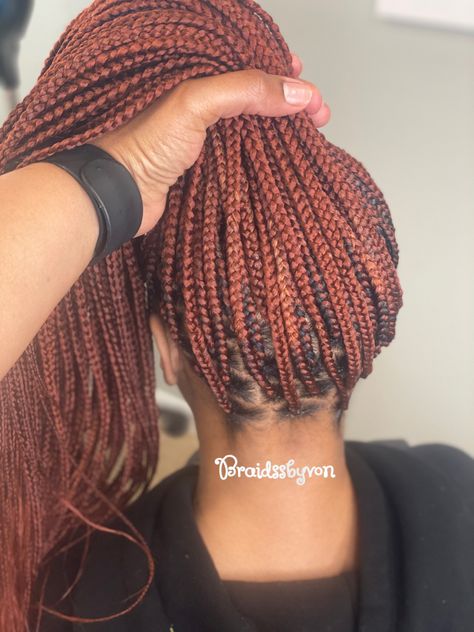 Reddish Brown Knotless Braids, 350 Color Braids, Auburn Box Braids Black Women, Braids 350 Color, Color 350 And 30 Box Braids, Colored Box Braids Inspiration, 350 Braids Black Women, Color 350 Braids, Ginger Hair Braids