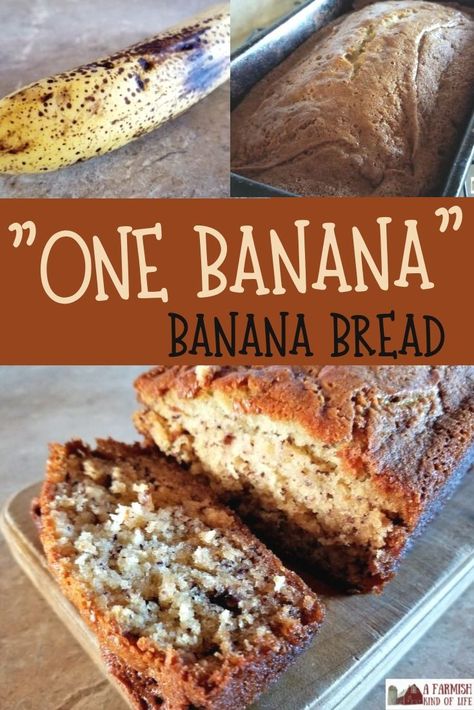 One Banana Banana Bread, One Ripe Banana, Capirotada Recipe, Banana Banana Bread, Crumb Cakes, Ripe Banana Recipe, Banana Bread Cake, Dessert Breads, Easy Banana Bread Recipe