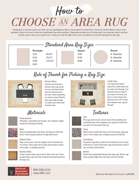 How to Choose an Area Rug Area Rug Size Guide, Natural Wood Flooring, Cleaning Techniques, Design Theory, Rug Guide, Rug Size Guide, Rug Texture, Business Furniture, Space Ideas