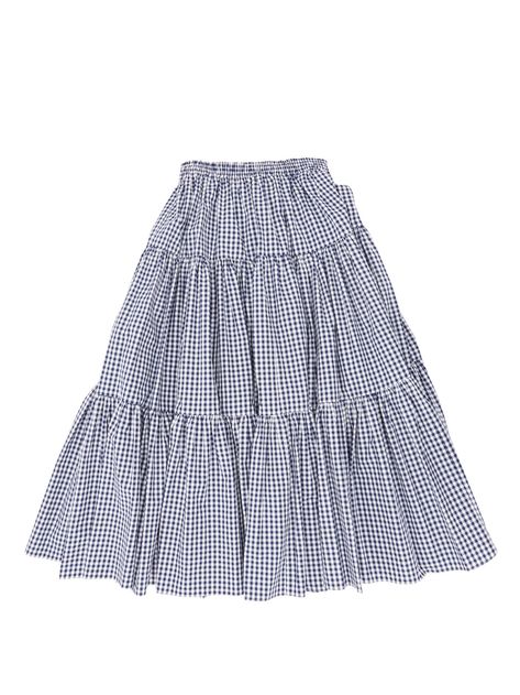 Gingham Skirt, Cotton Midi Skirt, Blue Maxi, Blue Gingham, Gingham Check, Outfit Goals, White Blouse, Relaxed Style, World Of Fashion