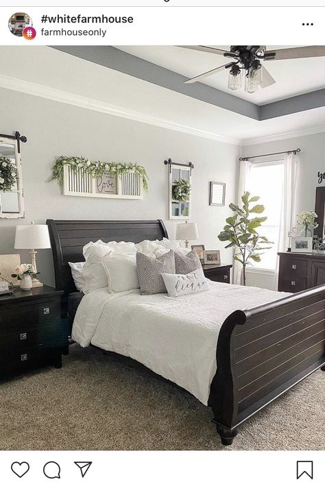 Dark Headboard, Shiplap Headboard, Farmhouse Simple, Friday Jr, Grey And White Bedding, Living Room Refresh, Bed Makeover, Colorful Room Decor, Headboard Ideas