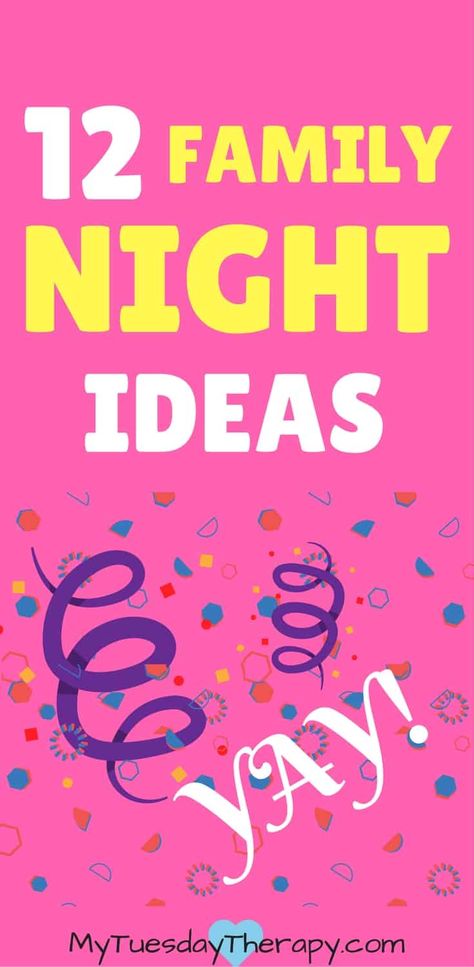 You'll LOVE these family night ideas! | #familyfun via @www.pinterest.com/mytuestherapy Family Night At School Ideas, Puzzle Night Ideas, Family Night Ideas For School, Family Night At School Activities, Parent Night Out Ideas, Family Events Ideas, Reading Night Themes, Family Theme Night Ideas, Church Family Night Ideas