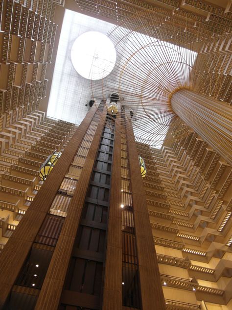 Hotel Elevator Design, Atrium Hotel, Atrium Design, Hyatt Hotel, Elevator Design, City Scapes, Glass Elevator, Hotels Design, Design Living