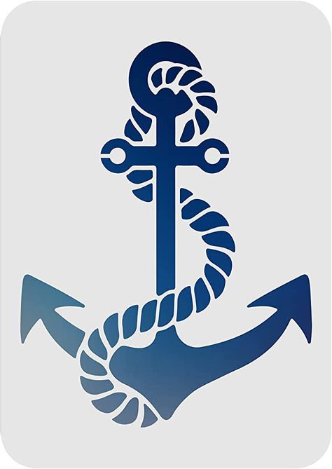 Amazon.com : FINGERINSPIRE Anchor Stencil Template 8.2"x11.7" Nautical Painting Stencil with Helm Pattern Reusable Plastic Drawing Stencil for DIY Projects Crafts : Arts, Crafts & Sewing Painted Anchor, Diy Anchor, Anchor Stencil, Plastic Drawing, Anchor Drawings, Anchor Crafts, Nautical Stencils, Theme Painting, Anchor Rope