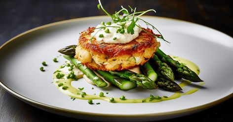 Salmon Crab Cakes, Gourmet Seafood Recipes, Crabcake Recipe, Crab Cake Dinner, Best Crab Cakes Recipe, Scallop Risotto Recipes, Best Crab Cakes, Crab Cakes Recipe, Seafood Delight