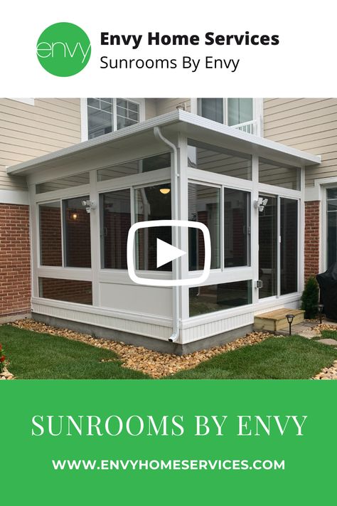 Some photos of sunrooms we completed this past year. All Season Rooms, Three Season Rooms, Patios, Decks, and Gable Roofs. . . . #envyHomeServices #sunroomContractor #sunroomChicago #allSeasonRoom #threeSeasonRoom #roomAdditions Small 3 Season Room Ideas, Addition On Ranch House, All Season Room Addition, 4 Season Room Addition, 3 Seasons Room, 4 Season Sunroom Ideas, Four Seasons Room Addition, 3 Season Porch, All Season Room