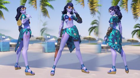 ArtStation - Overwatch Summer Games: Côte d’Azur Widowmaker, Tim Moreels Overwatch Widowmaker, Overwatch Cosplay, Body Base, Blizzard Entertainment, Summer Games, Summer Skin, Attack On Titan Art, Cote D’azur, Video Game Characters