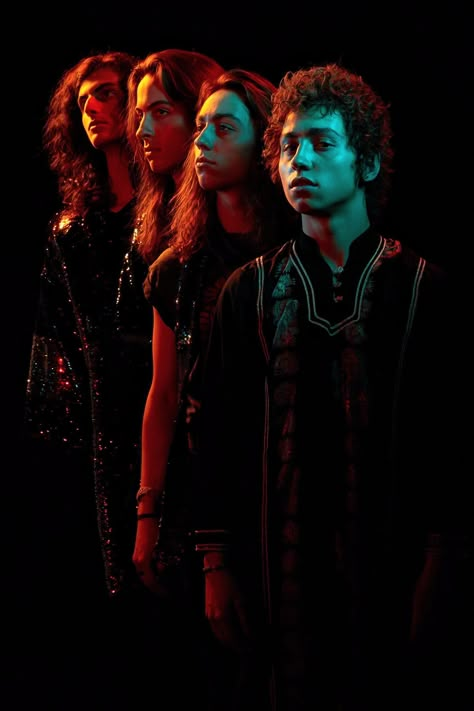 Greta Van Fleet Aesthetic, Rock Band Photos, Band Shoot, Band Photoshoot, Josh Kiszka, Band Photography, Red Lights, Rock N’roll, Greta Van Fleet