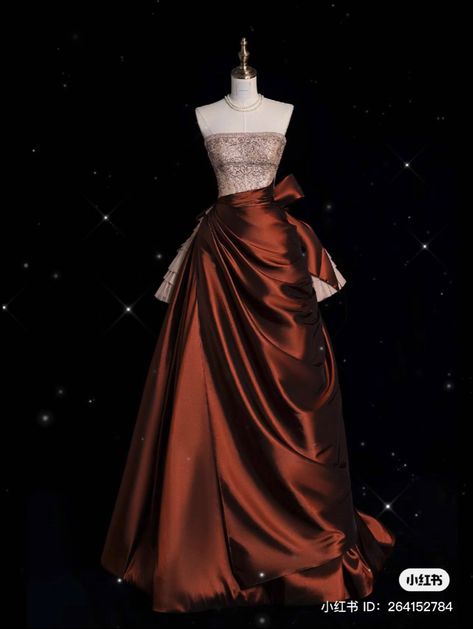 Dark Brown Prom Dress, Prom Dresses Brown, Award Show Dresses, High Fashion Dresses, Fancy Gowns, Iconic Dresses, Prom Dress Inspiration, Prom Dresses Vintage, Princess Outfits