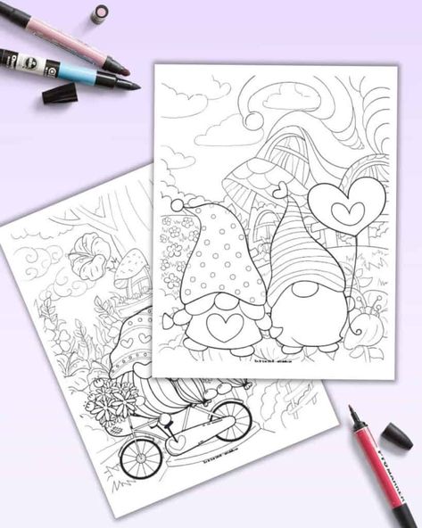 These free printable gnome coloring pages for Valentine’s Day are so cute! Discover how to make your own Valentines on a budget using thee free printable gnome coloring sheets. Click through to get 7+ gnome coloring pages today! Kids Printable Art, Valentines Day Coloring Page, Free Wall Art, Valentines Day Coloring, Free Printable Wall Art, Relaxing Colors, Valentines Printables Free, Free Valentine, Gnomes Crafts