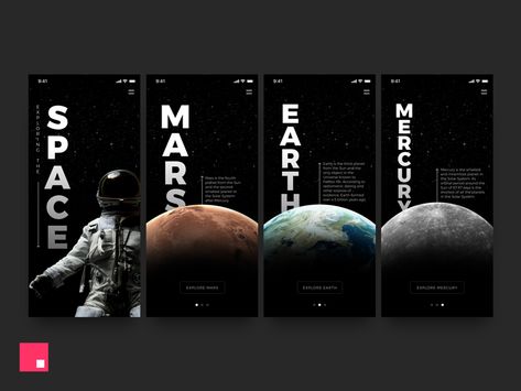 Space Layout Design, Space Website Design, Space Design Graphic, Graphic Design Space, Space Graphic Design, Space Website, Space Branding, Space Layout, Mobile App Design Inspiration