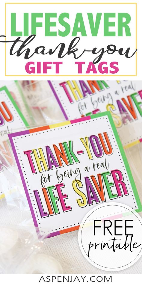 Give some a little note of thanks with these fun thank-you lifesaver gift tags! Free printable be perfect to give to a school teacher, a teacher at church, or a coworker! Treat Tags Printable Free, Lifesaver Teacher Appreciation, Free Printable Tags For Teacher Gifts, Substitute Teacher Thank You Gift, Printable Thank You Tags Free, You Are A Lifesaver Printable Tag Free, Staff Appreciation Ideas Free Printable, Teacher Appreciation Gifts Tags, Appreciation Tags Free Printable