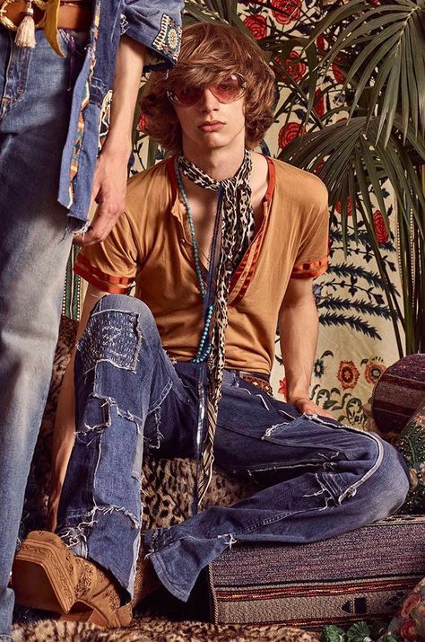 Bohemian Formal Men, Hippie Mens Outfits, Mens Hippie Fashion, Hippie Outfits Men, Mens 70s Fashion, 70s Inspired Outfits, Hippie Men, Outfits 70s, Mode Hippie