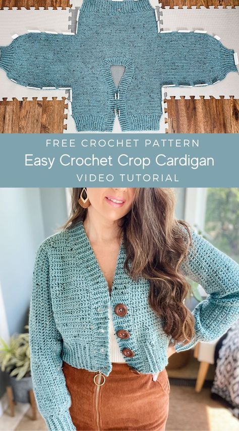 Crochet Cardigan Free, Crochet Cardigan Pattern Free, Gilet Crochet, Crochet Sweater Pattern Free, Crochet Vest Pattern, Pola Amigurumi, Crochet Clothes For Women, Crop Cardigan, Haken Baby