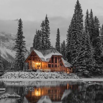 Log Cabin, Cabin, Log, Lake