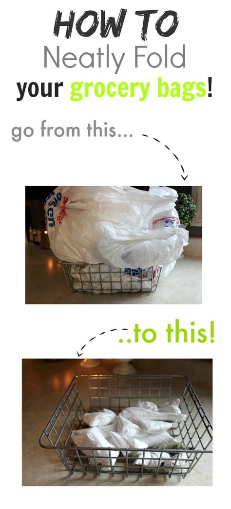 Messy grocery bags are a thing of the past! How to fold them neatly in seconds and never worry about them again! Grocery Bags, How To Fold, Handy Dandy, Cleaning Ideas, Cool Diy Projects, Diy Cleaning Products, Life Organization, Cleaning Organizing, Household Hacks