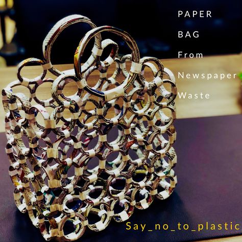 Newspaper Bags, Paper Bag Design, Crafts Hacks, Angel Number, Newspaper, Bag Making, Paper Bag, Bags Designer, Recycling