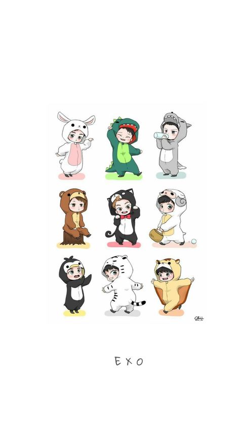 Exo Fanart Wallpaper, Exo Exist, Exo Cartoon, Exo Anime, Exo Chibi, Fanart Wallpaper, Exo Fanart, Exo K, Do Kyungsoo