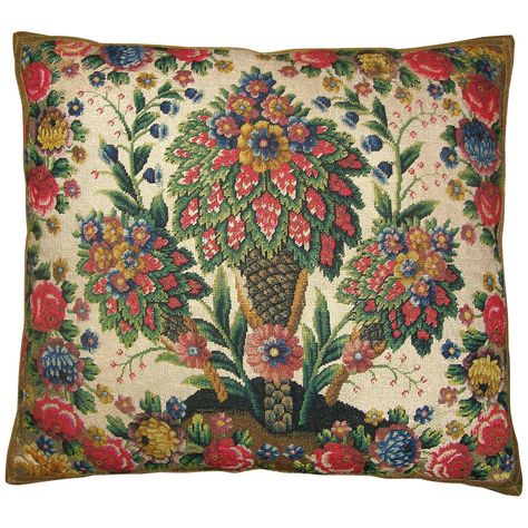 Antique English Pillow, circa 1850 1 Boho Eclectic Decor, Tapestry Pillow, Needlepoint Tapestry, Modern Western, English Antiques, Design Salon, Deco Luminaire, White Quilt, Pillows And Throws