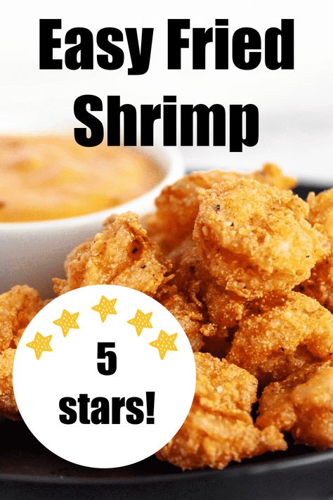 pile of fried shrimp on black plate with dipping sauce Shrimp Fry Batter Recipe, Cornstarch Fried Shrimp, Breaded Fried Shrimp, Seafood Batter Recipe, Shrimp Fry Batter, Batter Fried Shrimp Recipes, Cornmeal Fried Shrimp, Shrimp Batter With Flour, Southern Fried Shrimp Recipes