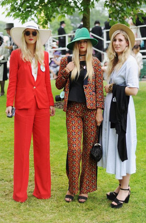 Spotted At Royal Ascot 2013 The trouser suit www.furlongfashion.com Ladies Trouser Suits, Races Outfit, Fashion 70s, Royal Ascot, Fashion Gallery, Trouser Suits, Style Crush, Fashion Stylist, 70s Fashion