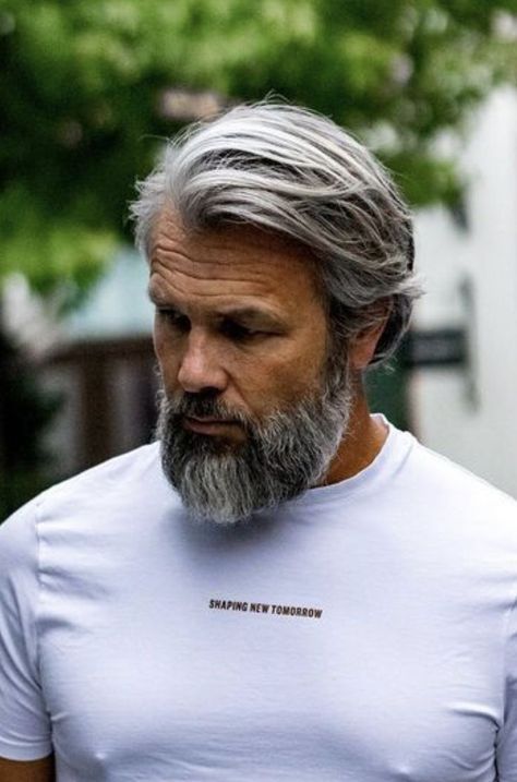 Long Grey Hair Men, Mens Grey Hairstyles, Older Men Haircuts Over 50, Older Mens Long Hairstyles, Grey Hair Beard, Older Men Haircuts, Older Mens Hairstyles, Long Hair Beard, Mens Hairstyles With Beard