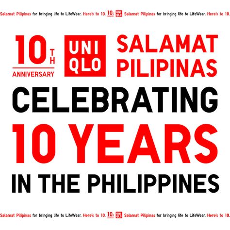 Lemon GreenTea: UNIQLO is thanking Filipinos for supporting LifeWe... National Book Store, Sm Mall Of Asia, Sm Mall, Uniqlo Store, City Logo, Short Sleeve Mini Dress, Makati, 10 Anniversary, 10th Anniversary