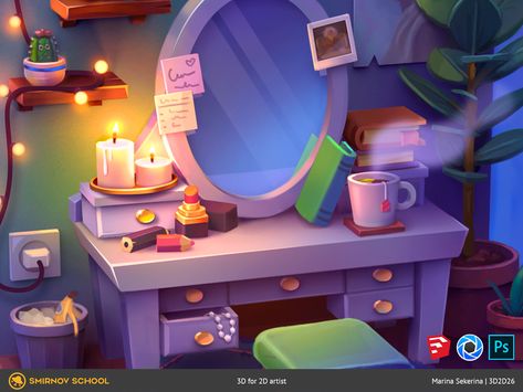 Home on Behance Mirror Game, Flat Web Design, Room Illustration, Casual Art, Game Ui Design, Game Illustration, Game Background, Casual Game, Game Concept