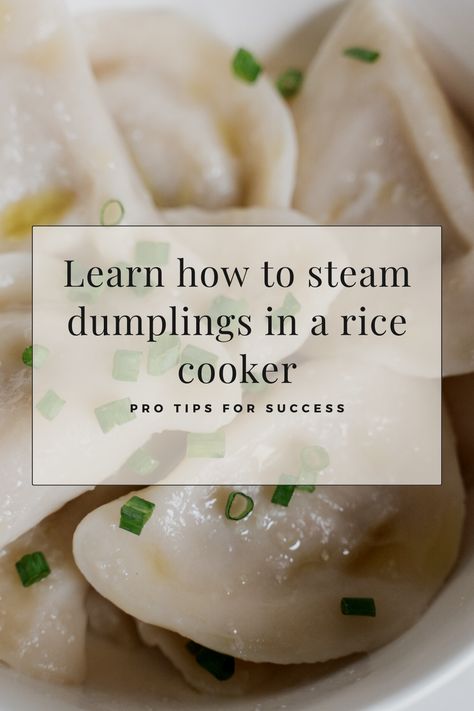 Unleash the potential of your rice cooker with our guide on how to steam dumplings to perfection! This method is ideal for those seeking a quick, easy, and foolproof way to enjoy these delightful bites. We'll show you how to prepare your rice cooker, arrange the dumplings, and steam them to achieve a tender, juicy filling with a perfectly cooked wrapper. Follow our page for more ingenious cooking hacks and mouthwatering recipes! Our Place Wonder Oven Recipes, Rice Cooker Dumplings, Dumplings In Rice Cooker, Rice Maker Recipes, Steam Dumplings, Instapot Soup Recipes, Rice Cooker Instructions, How To Cook Dumplings, Aroma Rice Cooker Instructions