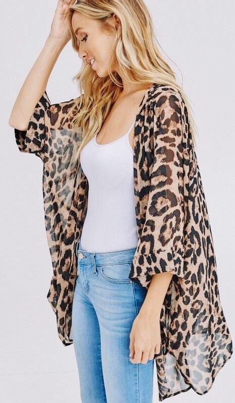 Animal Print Kimono, Chiffon Kimono Cardigan, Leopard Kimono, Kimono Outfit, Chiffon Kimono, Short Kimono, Print Kimonos, Kimono Cardigan, Print Chiffon