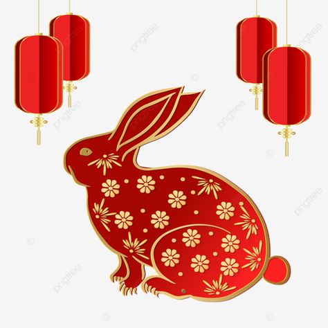 Red Lantern Ring, Red Lantern Chinese, Rabbit New Year, Cloud Lantern, Festivals In China, Zodiac Rabbit, Chinese New Year 2023, Rabbit 2023, Chinese Lantern Festival