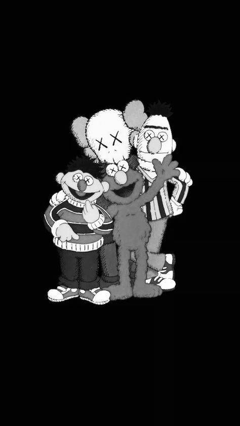 Kaws Family, Kaws Wallpapers Black, Kaws Iphone Wallpaper, Hypebeast Iphone Wallpaper, Sneakers Wallpaper, Kaws Wallpaper, Iphone Wallpaper For Guys, Wallpaper Themes, Graffiti Illustration