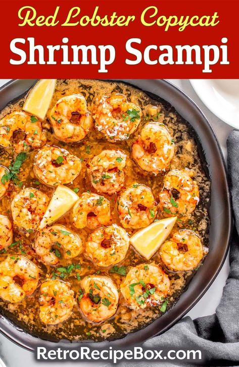 Easy Dinner Recipes Shrimp, Shrimp Scampi Red Lobster, Homemade Shrimp Scampi, Dinner Recipes Shrimp, Best Shrimp Scampi, Red Lobster Shrimp Scampi Recipe, Red Lobster Shrimp Scampi, Copycat Red Lobster, Easy Shrimp Scampi Recipe