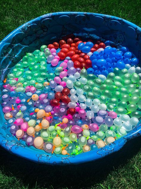 Water Ballon Aesthetic, Water Ballon, Wading Pool, Bluey Party, Thug Girl, Pink Orange Purple, Hawaiian Birthday Party, Hawaiian Birthday, Summer Fun For Kids