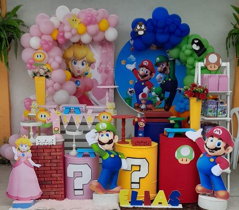 Peaches Mario Bros Birthday Theme, Peaches Mario Birthday Theme, Princess Peach And Mario Birthday Party, Princes Peach Birthday Theme, Super Mario And Princess Peach Party, Mario Peach Birthday Party, Mario And Peach Birthday Party, Mario And Princess Peach Birthday Party, Princess Peach Birthday Party Ideas