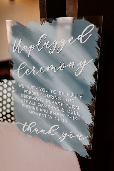 Winter Blue Wedding, Winter Wedding Ceremony, Wedding Ceremony Sign, Blue Winter Wedding, Unplugged Wedding Sign, Ceremony Sign, Wedding Ceremony Signs, Idee Cricut, Cricut Wedding