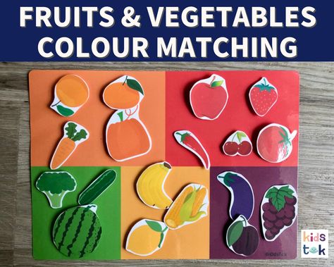 Excited to share the latest addition to my #etsy shop: Fruit and Vegetable Colour Matching, Fruit and Vegetable Color Matching Activity, Fruit and Vegetable Color Sorting Printable https://etsy.me/3blOVEZ #fruitandvegetable #matchingactivity #homeschoollearning Fruit Sorting Activities, Colour Games For Preschool, Vegetables Activities For Toddlers, Vegetable Crafts For Toddlers, Vegetable Activities For Toddlers, Vegetable Activities For Preschool, Fruit And Vegetables Activities For Kids, Vegetables Activities For Preschool, Fruit Activities For Toddlers