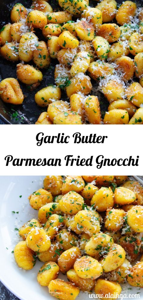 Garlic Butter Parmesan Fried Gnocchi Fried Gnocchi, Gnocchi Recipes Easy, Gnocchi Dishes, Gnocchi Recipe, Dinner For 2, Gnocchi Recipes, Deilig Mat, Garlic Butter, Interesting Food Recipes