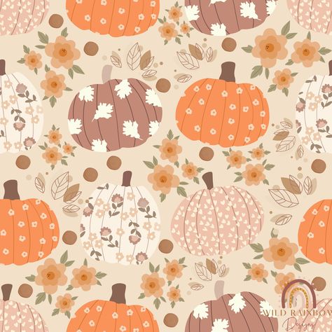 Floral Pumpkins Seamless File **This file is a digital download only.** File info: 12x12 inches 3600x3600px 300 dpi **File is an automatic download. Colors may very depending on different devices and monitors, or by different printers** Fall Digital Paper, Autumn Seamless Pattern, Autumn Widgets, Blank Backgrounds, Mom Wallpaper, Fall Backgrounds, Mom Clipart, Pink Wallpaper Hello Kitty, Halloween Wallpaper Iphone Backgrounds